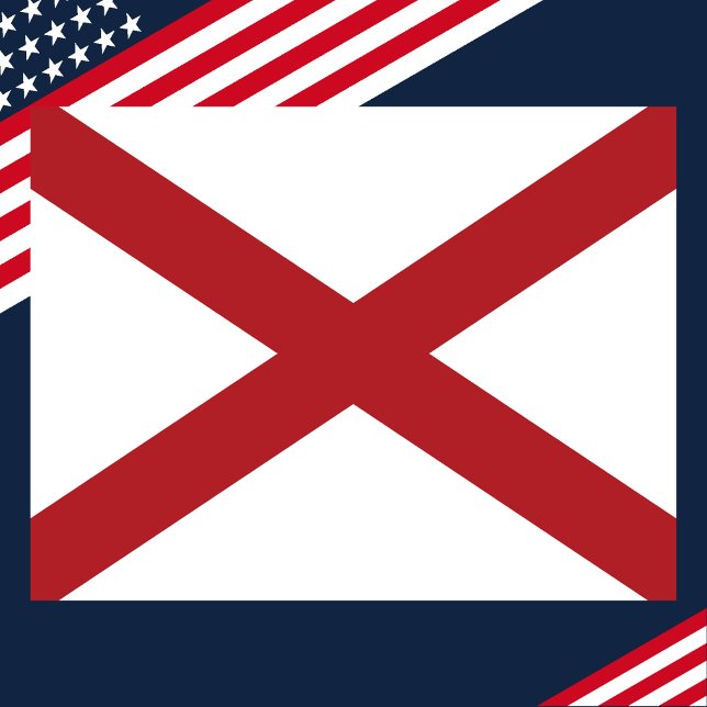 Alabama State Flag Classic Red & White USA Postkarte (Alabama State Flag Classic Red & White USA Postcard
)