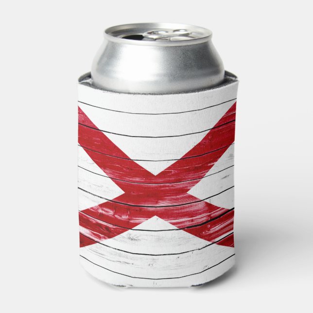 Alabama State Flag Paint on Wood Dosenkühler (Kanne Vorderseite)