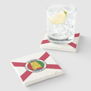 Alabama State Flag/Staat Siegel überlagert Steinuntersetzer