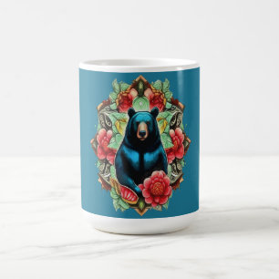 Alabama State Schwarzbär umgeben von Kamelie Kaffeetasse