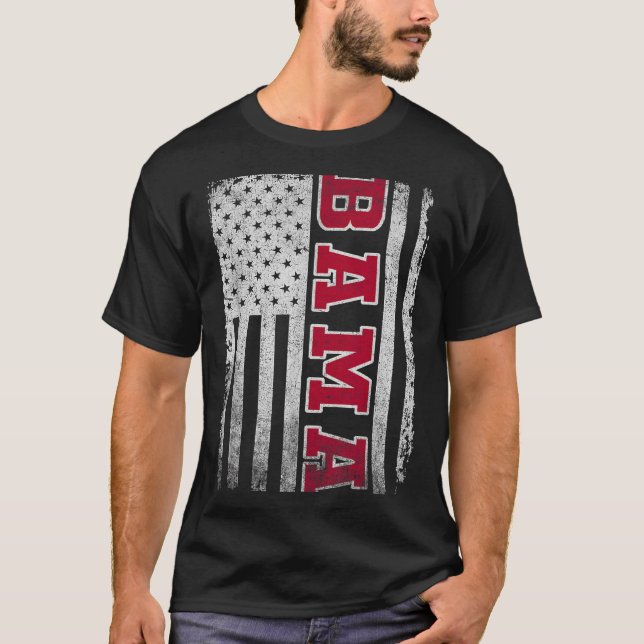 Alabama Throwback Patriotic Flag Design For Men Wo T-Shirt (Vorderseite)