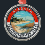 Alabama Travel Art Abzeichen Ornament Aus Metall<br><div class="desc">Alabama Retrovektor-Reisedesign. Diese Retro-Art Reisen, mit ihrer Mischung aus kühnen Farben und Vintagem Reiz, ist so konzipiert, dass sie ein Gefühl von Abenteuer inspiriere.</div>