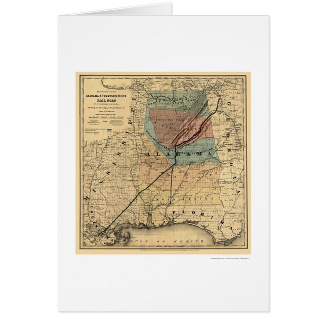 Alabama- u. Tennessee-Eisenbahn-Karte 1867 (Vorne)