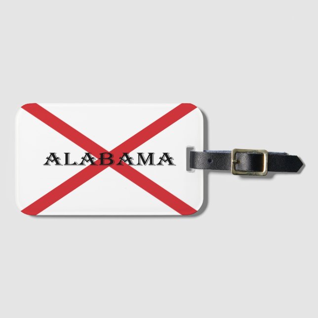 Alabama und Flag bc ltcnt Gepäckanhänger (Vorderseite (Horizontal))
