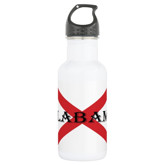 Alabama und Flaggen Edelstahlflasche (Vorderseite)