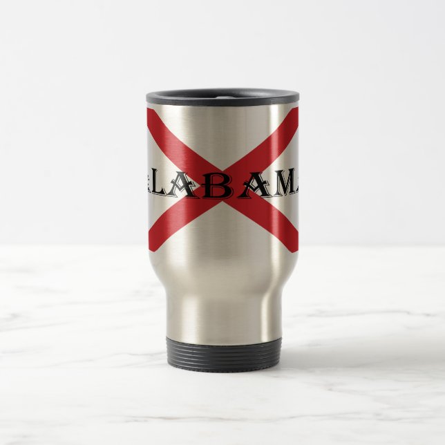 Alabama und Flaggen Reisebecher (Mittel)