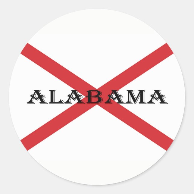 Alabama und Flaggen Runder Aufkleber (Vorderseite)