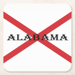 Alabama und Flaggenküste Rechteckiger Pappuntersetzer