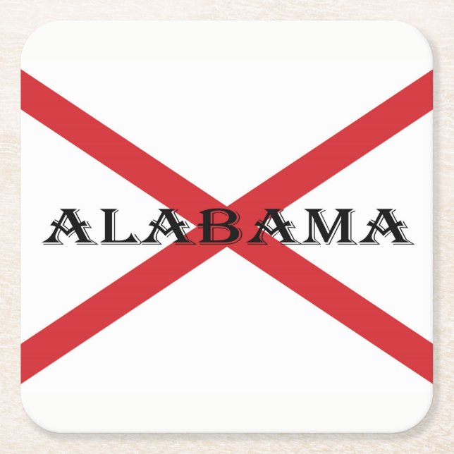 Alabama und Flaggenküste Rechteckiger Pappuntersetzer (Vorderseite)