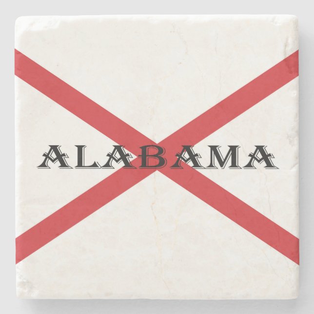 Alabama und Flaggenküste Steinuntersetzer (Vorderseite)