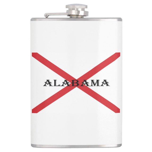 Alabama und Flaggenzeichen Flachmann (Vorderseite)