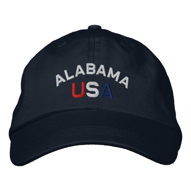 Alabama USA bestickt mit Navy Blue Hat Bestickte Baseballkappe (Vorderseite)