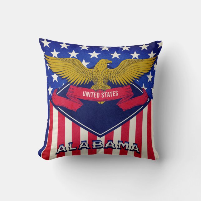Alabama USA Flag Kissen (Vorderseite)