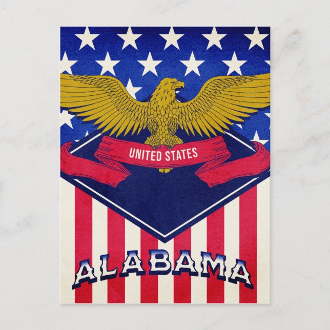 Alabama USA Flag Postkarte (Vorderseite)