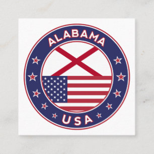 Alabama, USA Staaten, Alabama Quadratische Visitenkarte