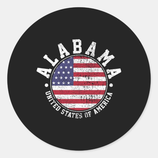 Alabama Vintag Runder Aufkleber (Vorderseite)