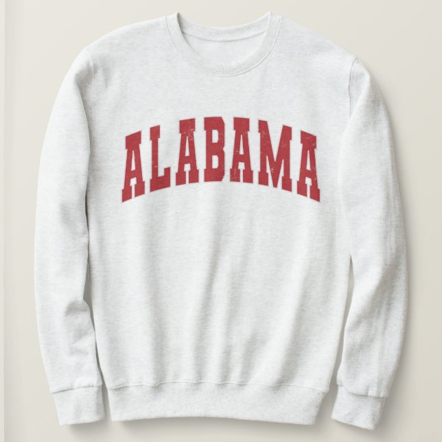Alabama Vintag Uni Style Red Text Sweatshirt (Design vorne)