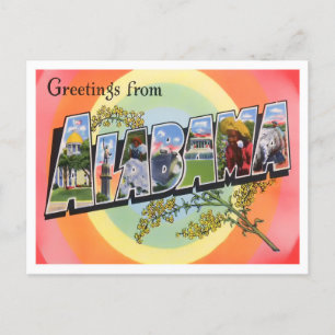 Alabama Vintage Große Buchstaben Postkarte