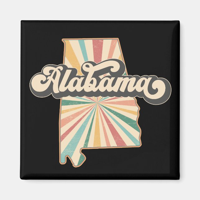 Alabama Vintage Karte Magnet (Vorne)