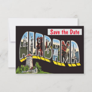 Alabama Vintage Postkarten-Hochzeitseinladung Save The Date