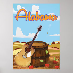 Alabama Vintage Reiseplakat Poster