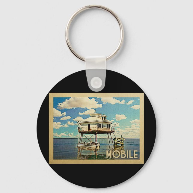 Alabama Vintage Travel Schlüsselanhänger (Vorderseite)