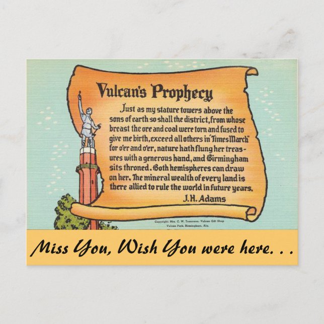Alabama, Vulkans Prophezeiung Postkarte (Vorderseite)