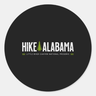 Alabama Wanderung Little River Canyon Baum Retro G Runder Aufkleber