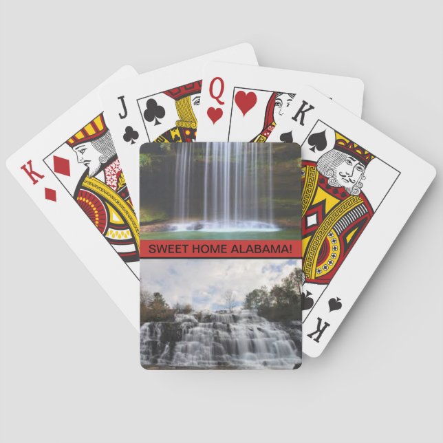 Alabama Waterfall auf einem Kartenspiel Spielkarten (Rückseite)