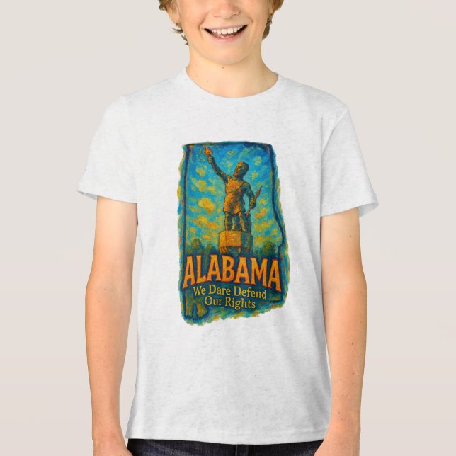 Alabama “We Dare Defend Our Rights” T-Shirt Tri-Blend Shirt (Vorderseite)