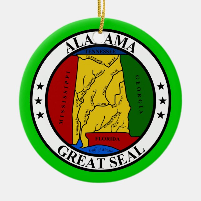Alabama* Weihnachtsschmuck* Keramikornament (Vorne)