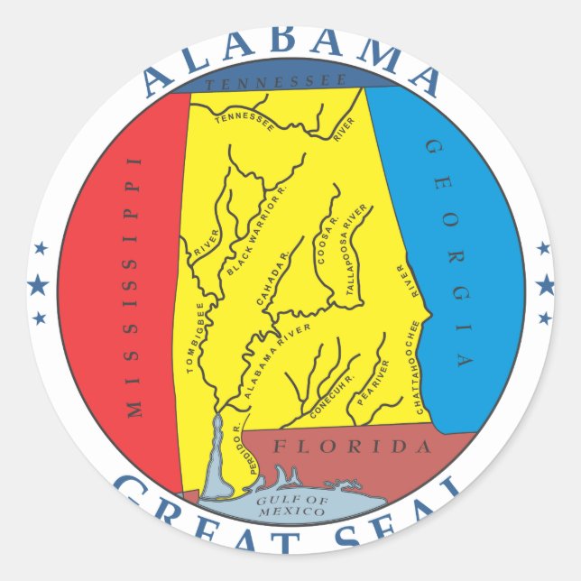 Alabama-Zeichen Runder Aufkleber (Vorderseite)