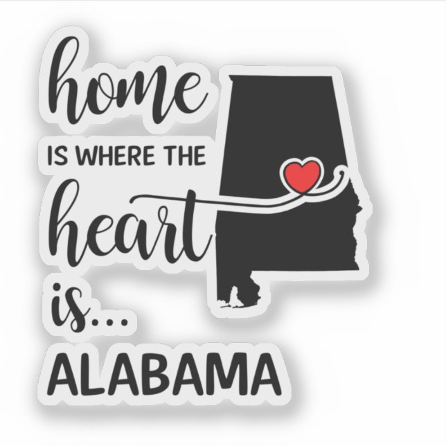Alabama Zuhause ist das Herz Aufkleber (Vorderseite)