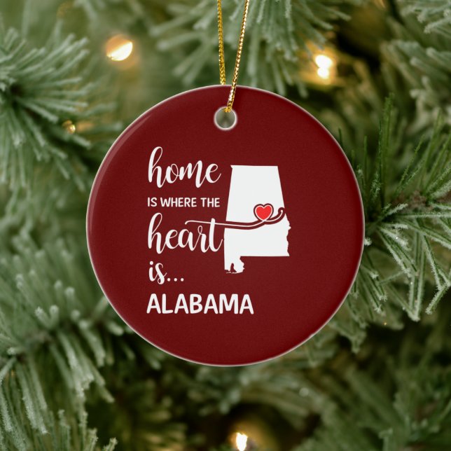 Alabama Zuhause ist das Herz Keramik Ornament (Baum)