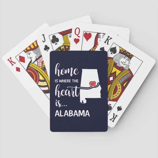Alabama Zuhause ist das Herz Spielkarten (Rückseite)