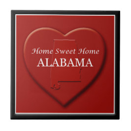 Alabama Zuhause Sweet Zuhause Heart Map Tile Fliese