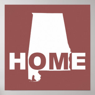 Alabama Zuhause weg vom Staat-Poster-Zeichen Poster