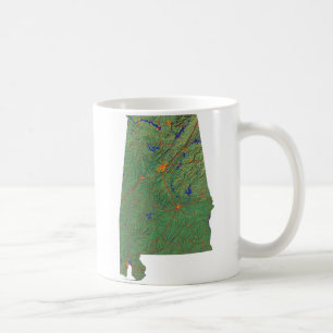 Alabaman Flag + Map-Tasse Kaffeetasse