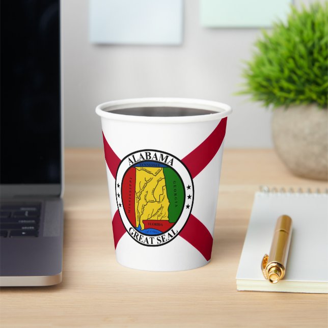 Alabamian Flag & Seal, Flag of Alabama Pappbecher (InSitu)