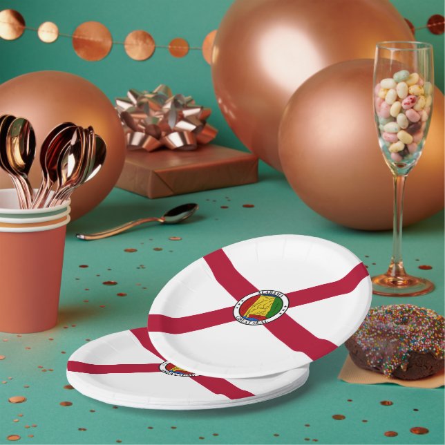 Alabamian Flag & Seal, Flag of Alabama Pappteller (Multi)