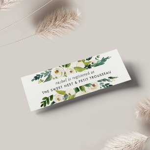 Alabaster Floral Bridal Registry Beilagen Karten