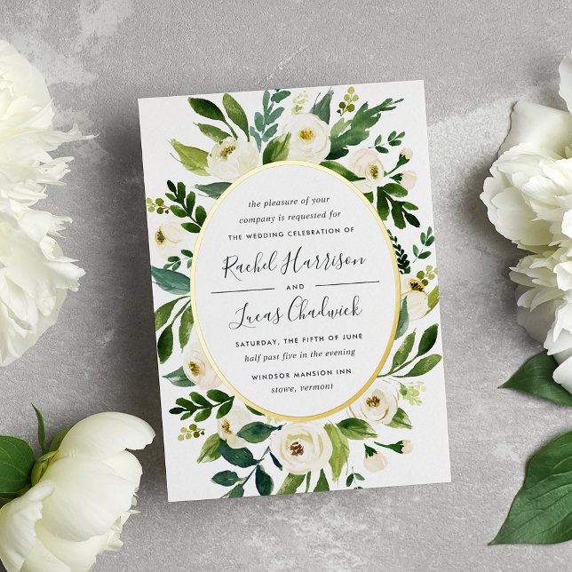 Alabaster | Hochzeitsarbeiten mit grünen und weiße Folieneinladung (Von Creator hochgeladen)