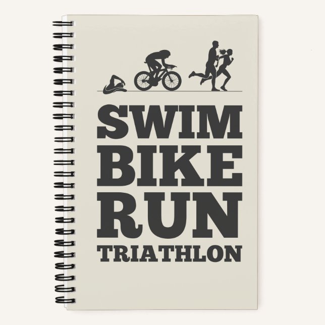 Alabaster ・ Swim Bike Run Triathlon Motivation Notizbuch (Vorderseite)