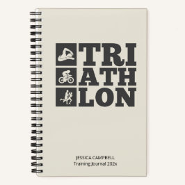 Alabaster ・ Triathlon Training Log & Motivation Notizbuch