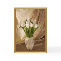 Alabaster Vase mit Tulpen