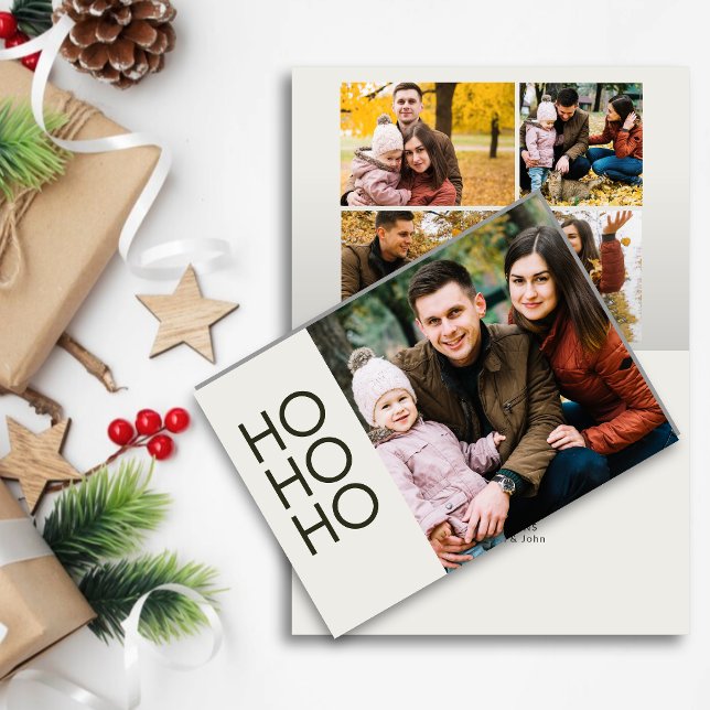 Alabaster White "HO HO HO" Feiertagskarte (Von Creator hochgeladen)