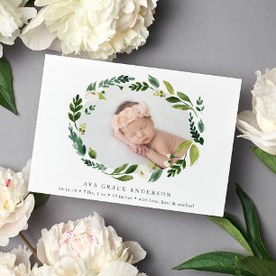 Alabaster Wreath Birth Ankündigung