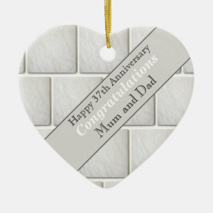 Alabaster zum 37. Geburtstag  Keramik Ornament