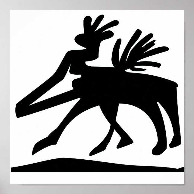 ALACERO | Alte Petroglyphen-Hirschgeist-Kunst Poster (Vorne)