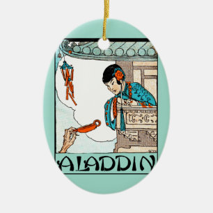 Aladdin chinesische Vintage Laterna Magica Keramikornament